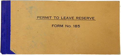 permit to leave the reserve